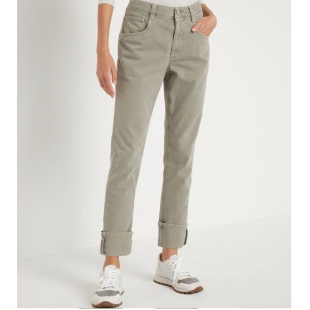 J. Jill Jeans Light Seagrass Sage Green High Rise Straight Leg Denim Pants Sz 14